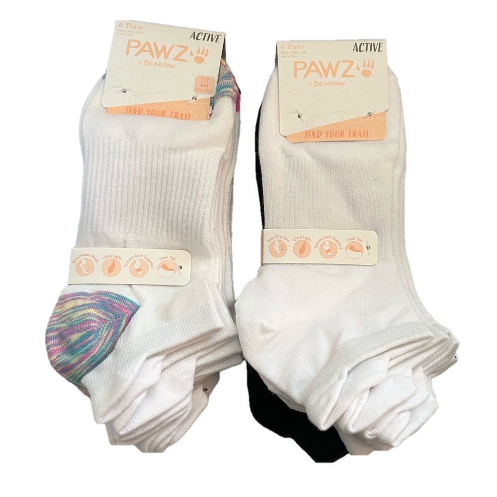 Pawz by Bearpaw Women’s Socks 12 Pairs Shoe size 5-10 NWT